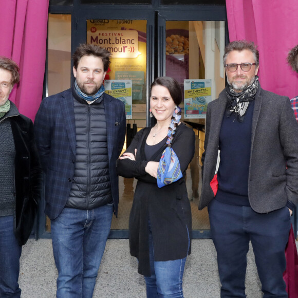 Thierry Frémont, Arthur Jugnot, Antonia de Rendinger, Alexandre Brasseur et Gus - Le jury du 37e Festival Mont-Blanc d'Humour à Saint-Gervais. Le 21 mars 2021.
