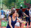 Exclusif - Elsa Esnoult joue avec des enfants malades pour l'association Enfant Star & Match au tennis Club la Roseraie à Antibe. Le 8 juillet 2017. © JLPPA/Bestimage