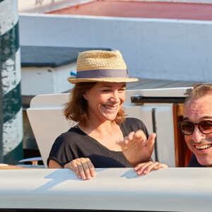 Nathalie Pechalat et son mari Jean Dujardin lors du 76ème Festival du Film de Venise, la Mostra en Italie, le 1er septembre 2019.