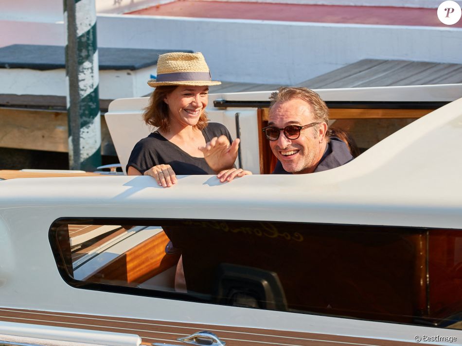 Nathalie Pechalat et son mari Jean Dujardin lors du 76ème Festival du Film de Venise, la Mostra en Italie, le 1er septembre 2019.