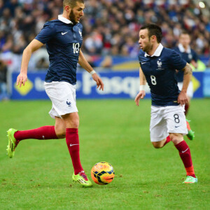 Mathieu Valbuena et Karim Benzema lors du match amical France - Pays-Bas en mars 2014.