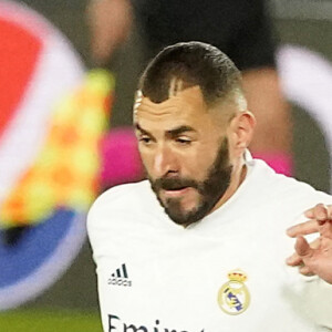 Karim Benzema lors du match Real Madrid - Atalanta Bergame en match de Ligue des Champions. Madrid, le 16 mars 2021. © Alterphotos / Panoramic / Bestimage