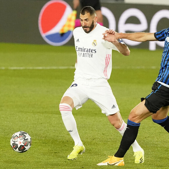 Karim Benzema lors du match Real Madrid - Atalanta Bergame en match de Ligue des Champions. Madrid, le 16 mars 2021. © Alterphotos / Panoramic / Bestimage
