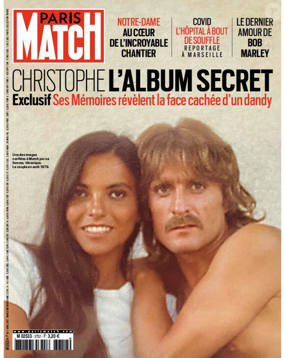 Christophe et sa femme Véronique Bevilacqua en couverture de "Paris Match", numéro du 1er avril 2021.