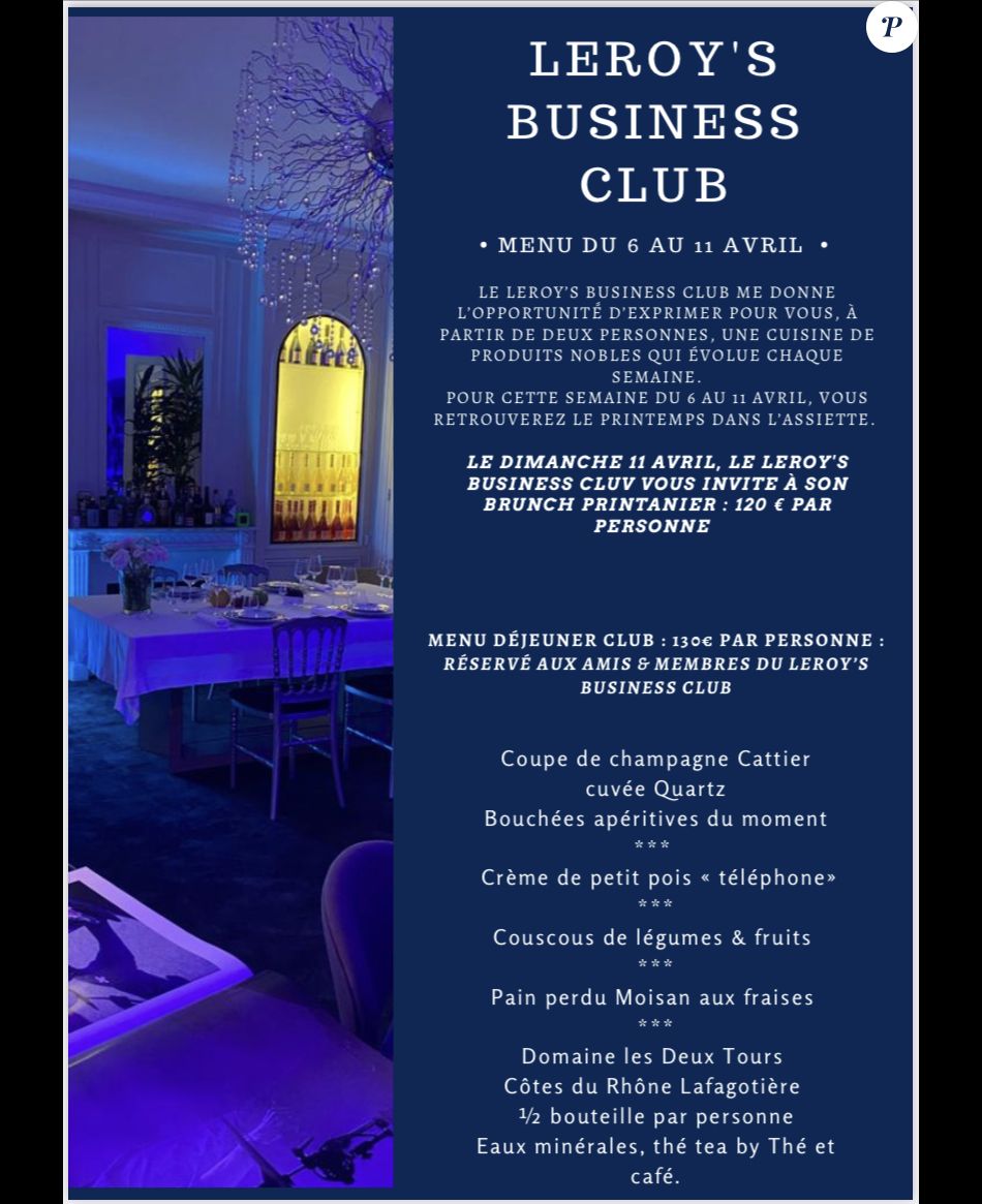 Le menu du 6 au 11 avril 2021 du chef Leroy