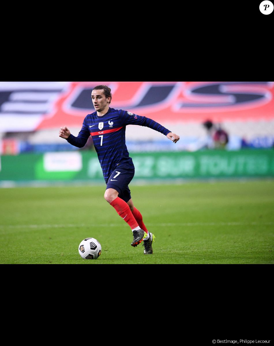 Antoine Griezmann pendnat l'éliminatoires de coupe du monde 2022 au stade de France à Paris le 24 mars 2021. © Philippe Lecoeur / Panoramic / Bestimage