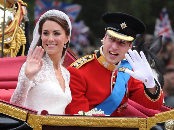 Kate Middleton et le prince William le jour de leur mariage à Londres.