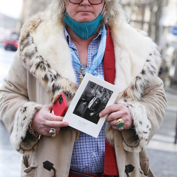 Pierre-Jean Chalençon - Sorties à la messe anniversaire à la mémoire de Pierre Cardin en l'église de La Madeleine à Paris. Le 29 janvier 2021 © Panoramic / Bestimage