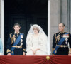 La reine Elisabeth II d'Angleterre et le prince Philip, duc d'Edimbourg, lors du mariage de leur fils, le prince Charles avec Lady Diana Spencer (princesse Diana).