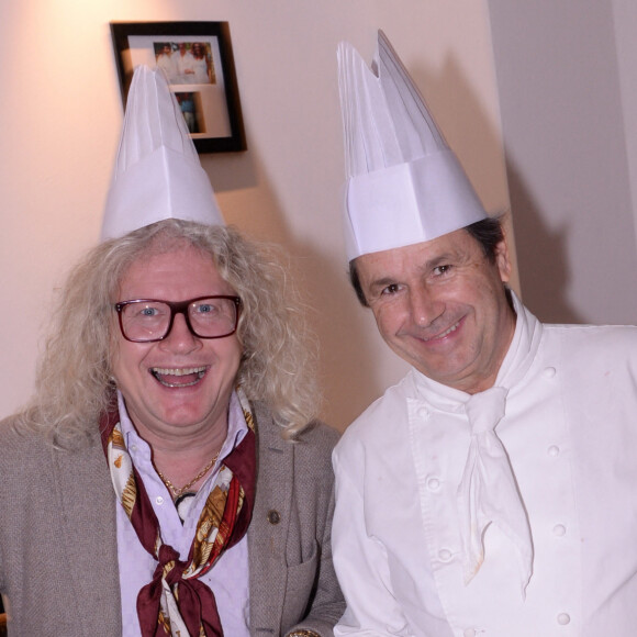 Exclusif - Pierre-Jean Chalençon et le chef Christophe Leroy lors de la soirée Crêpes Party chez Christophe Leroy à Paris, France © Ausset Lacroix-Bellak-LMS/Bestimage