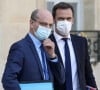 Jean-Michel Blanquer, le ministre de l'Éducation, de la Jeunesse et des Sports et Jean Castex et Olivier Véran, ministre de la Santé à la sortie du conseil des ministres du 31 mars 2021, au palais de l'Elysée à Paris, France. © Stéphane Lemouton/Bestimage 