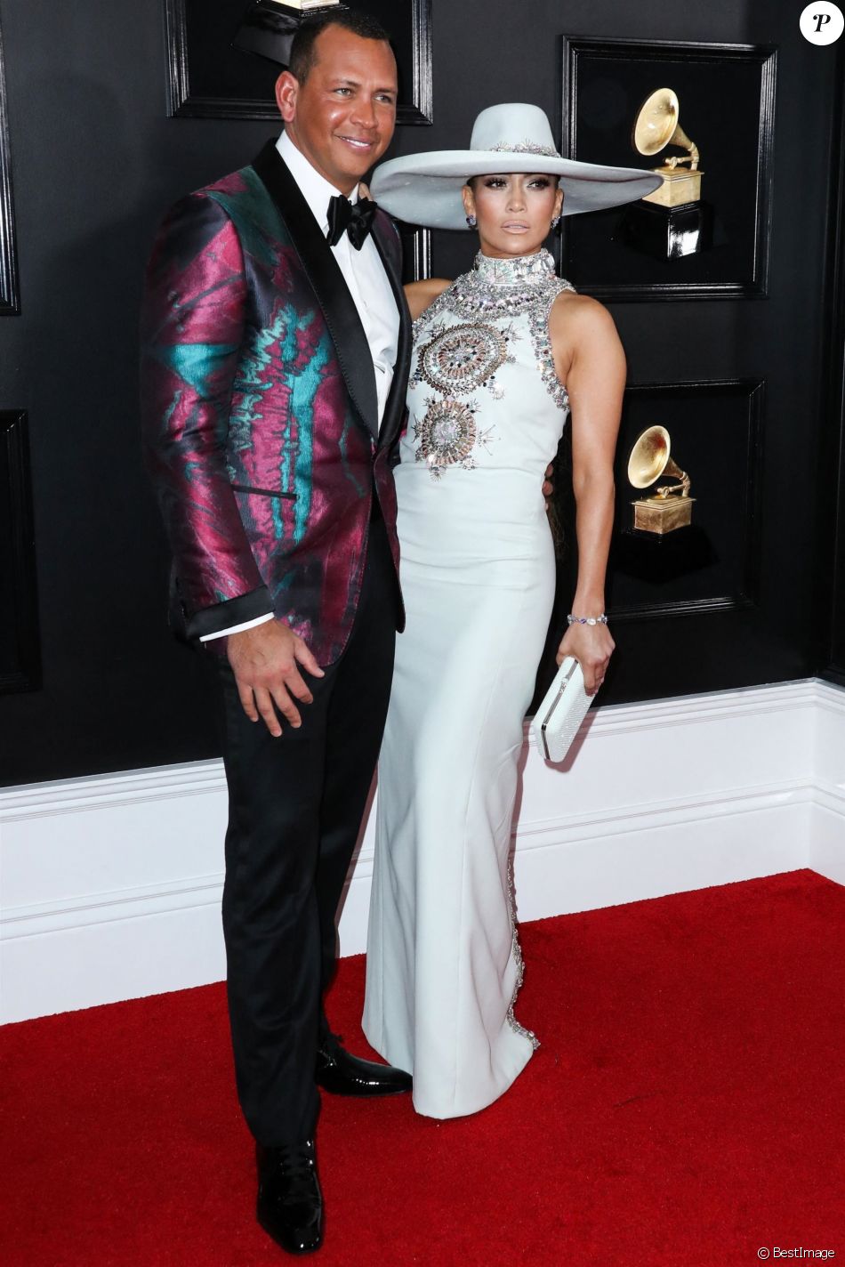 Alex Rodriguez et Jennifer Lopez - Les célébrités posent lors du photocall de la soirée des Grammy Awards au Staples Center de Los Angeles le 10 février 2019.