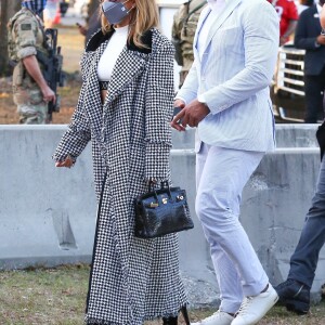 Exclusif - Jennifer Lopez et Alex Rodriguez arrivent pour le Super Bowl 2021 au Raymond James Stadium de Tampa, Floride, Etats-Unis, le 7 février 2021. 