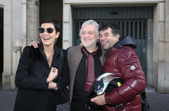 Exclusif - Cristina Córdula, Gilbert Rozon et Stéphane Plaza dans la rue à Paris le 3 février 2017.