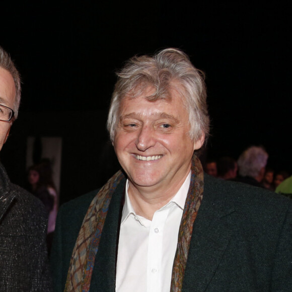 En France, à Villepinte, Laurent Ruquier et Gilbert Rozon au Gucci Paris Masters, le 7 décembre 2013.