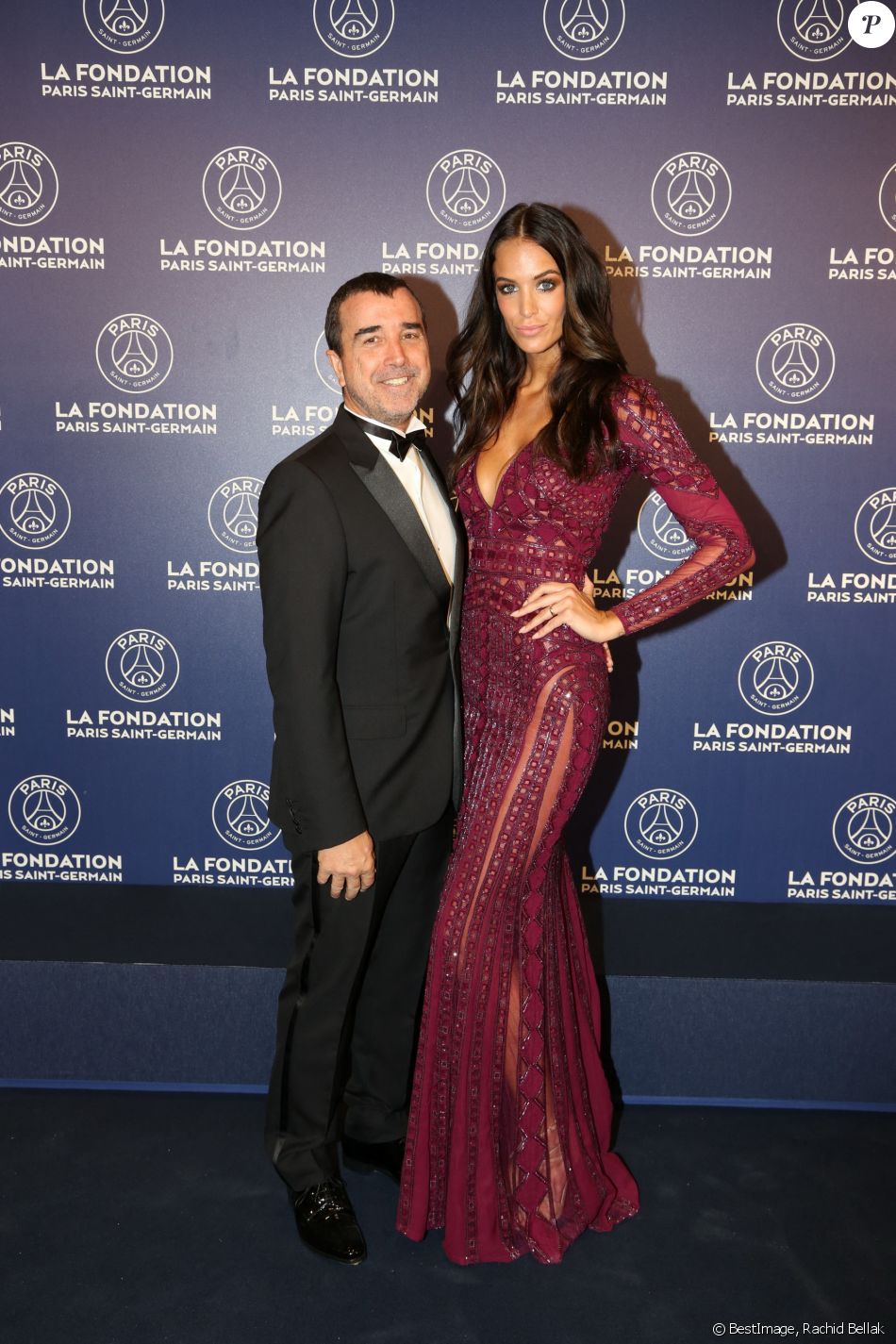 Exclusif - Arnaud Lagardère et sa femme Jade Foret (Lagardère) au dîner de gala au profit de la Fondation PSG au Parc des Princes à Paris. Le 16 mai 2017. © Rachid Bellak/Bestimage