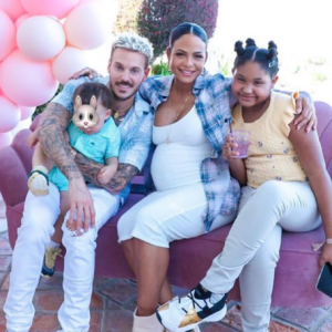 M. Pokora, Christina Milian, leur fils Isaiah et Violet, la fille de Christina Milian.