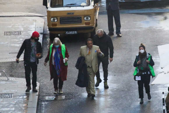 Al Pacino sur le tournage d'une scène du film "Gucci" à Rome, le 22 mars 2021.