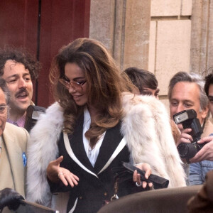 Al Pacino et Madalina Ghenea, dans les peaux d'Aldo Gucci et Sophia Loren, sur le tournage d'une scène du film "House of Gucci". Rome, le 22 mars 2021.