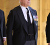 Le prince Andrew - Arrivées aux funérailles du prince Philip, duc d'Edimbourg à la chapelle Saint-Georges du château de Windsor, le 17 avril 2021.