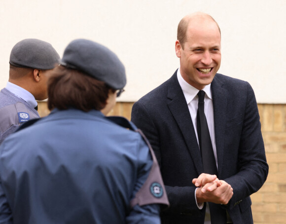 Le prince William, duc de Cambridge, au centre RAF Air Cadets à Londres, le 21 avril 2021, quelques jours après les obsèques du Prince Philip.