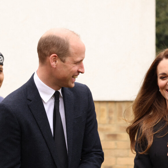 Le prince William, duc de Cambridge et Kate Middleton, duchesse de Cambridge, visitent le centre RAF Air Cadets à Londres, le 21 avril 2021, quelques jours après les obsèques du Prince Philip.