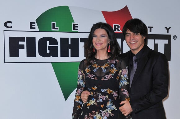 Laura Pausini et son mari Paolo Carta à la soirée "Celebrity Fight Night" à Forte dei Marmi.