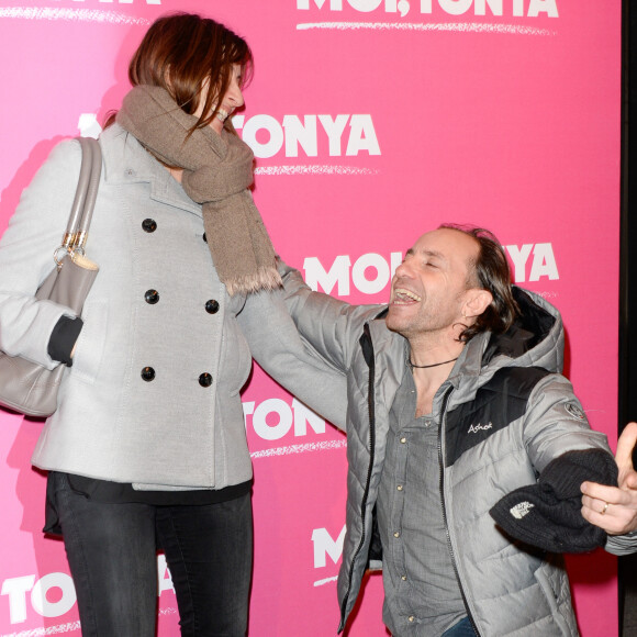Philippe Candeloro et sa femme Olivia - Avant-première du film "Moi, Tonya" au cinéma l'UGC Normandie à Paris le 15 janvier 2018. © Coadic Guirec/Bestimage 