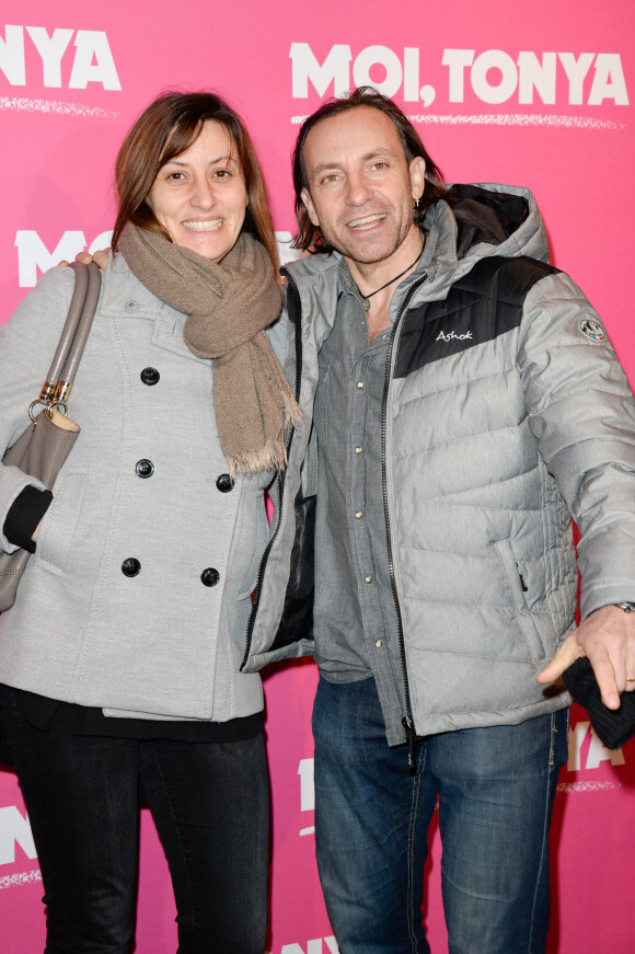 Philippe Candeloro et sa femme Olivia - Avant-première du film "Moi, Tonya" au cinéma l'UGC Normandie à Paris. © Coadic Guirec/Bestimage 