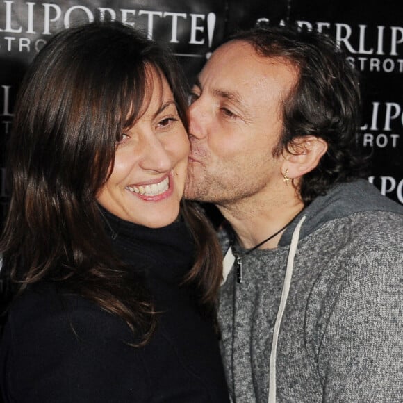 Philippe Candeloro et sa femme Olivia - Inauguration du restaurant "Saperlipopette!" de Norbert Tarayre (Top Chef 3) à Puteaux, le 17 novembre 2014.