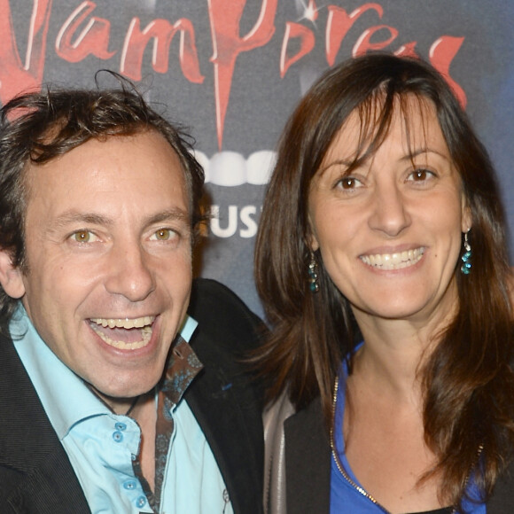 Philippe Candeloro et sa femme Olivia - Générale de la comédie musicale "Le Bal des Vampires" au Théâtre Mogador à Paris, le 16 octobre 2014. 