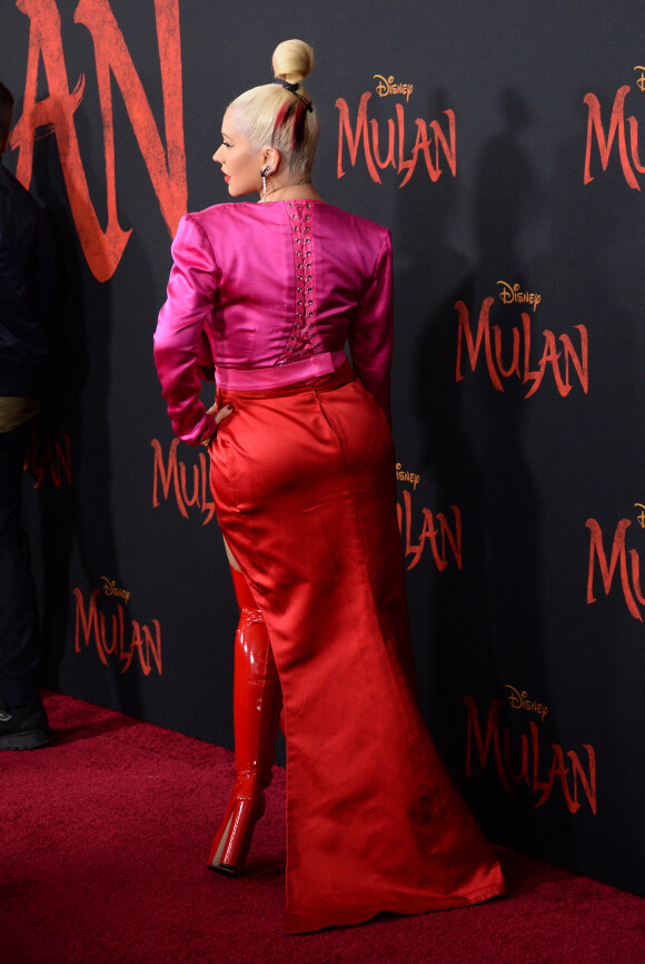 Christina Aguilera à la première de Mulan au théâtre El Capitan ans le quartier de Hollywood à Los Angeles, le 9 mars 2020.