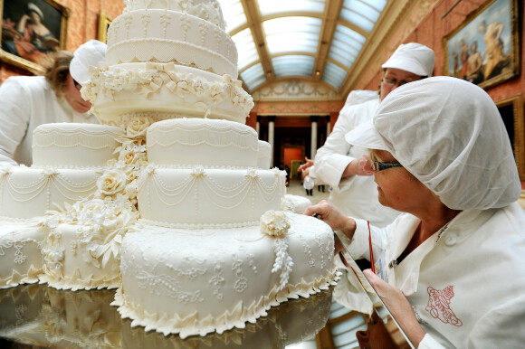 Le gâteau de mariage du prince William et Kate Middleton au palais de Buckingham, le 29 avril 2011.