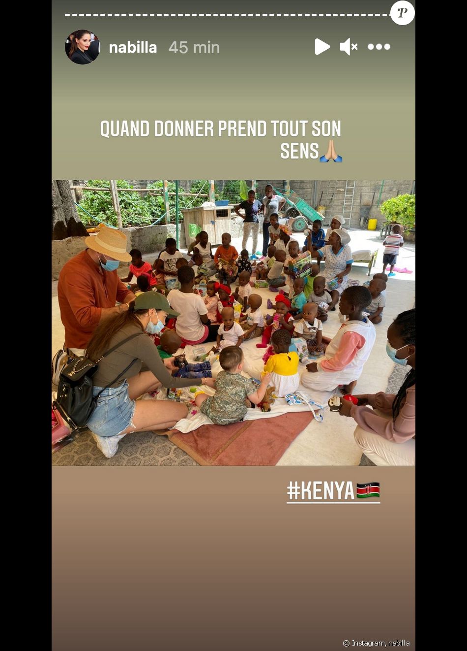 Nabilla voyage au Kenya avec Thomas Vergara et leur fils Milann, où ils ont rendu visite à un orphelinat avec des valises de cadeaux - Instagram