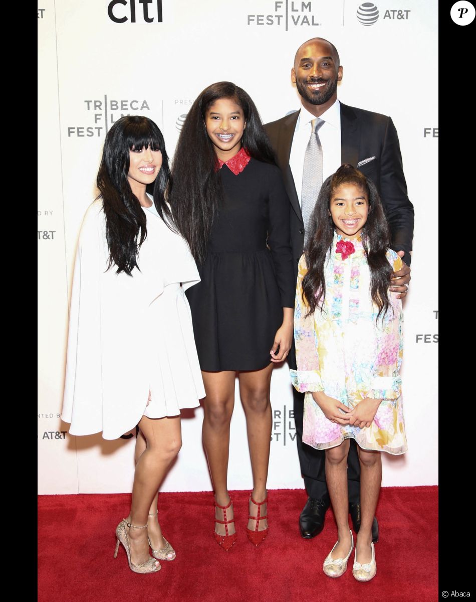 Kobe Bryant, Vanessa Bryant et leurs filles Natalia et Gianna Bryant au Festival de Tribeca. New York, le 23 avril 2017.