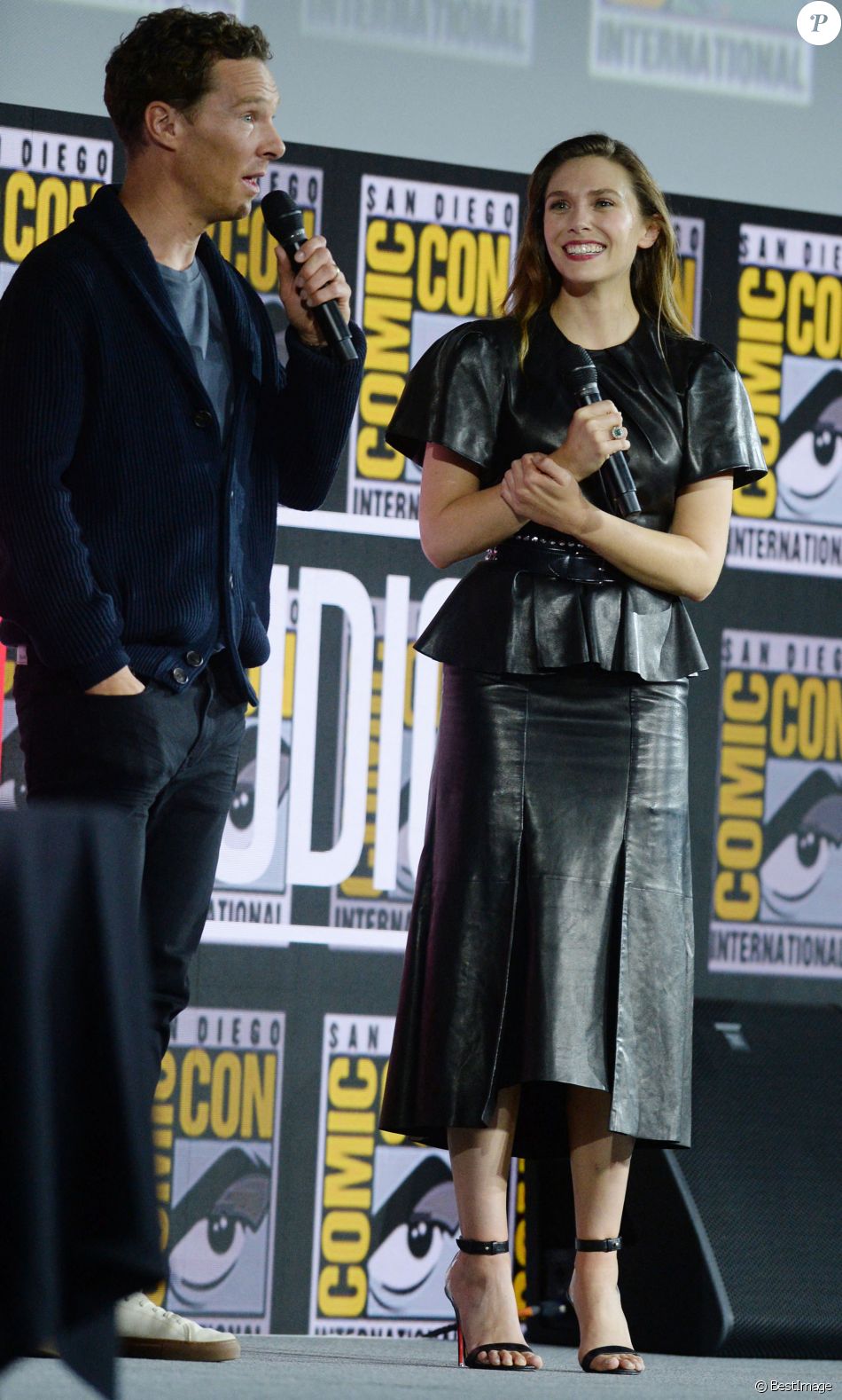 Benedict Cumberbatch et Elizabeth Olsen - "Marvel Studios" - 3ème jour - Comic-Con International 2019 au "San Diego Convention Center" à San Diego, le 20 juillet 2019.