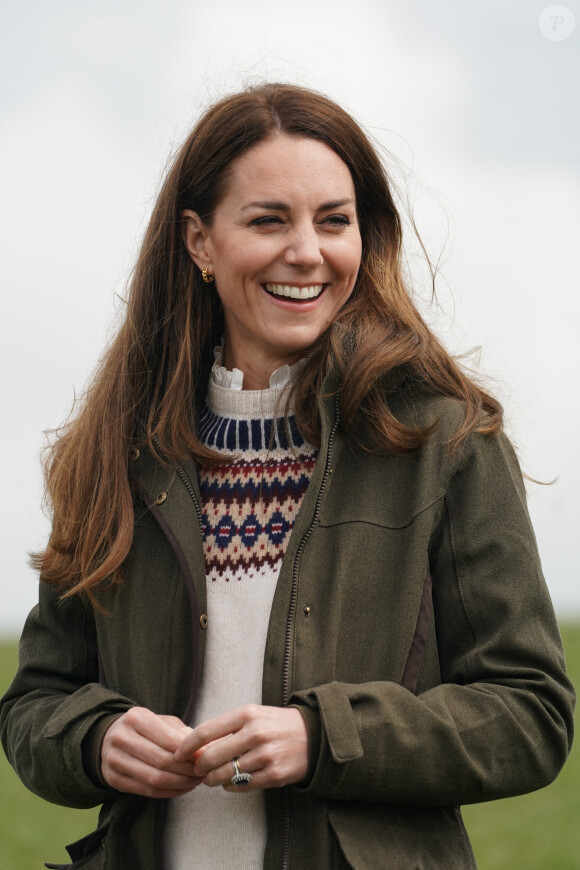 Catherine (Kate) Middleton, duchesse de Cambridge, visite la ferme du manoir à Little Stainton, Royaume Uni.