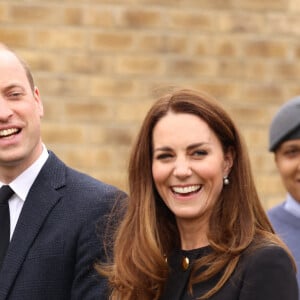 Le prince William, duc de Cambridge et Kate Middleton, duchesse de Cambridge, visitent le centre RAF Air Cadets à Londres, le 21 avril 2021, quelques jours après les obsèques du Prince Philip.