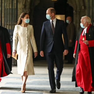 Le prince William, duc de Cambridge, et Catherine (Kate) Middleton, duchesse de Cambridge, lors d'une visite au centre de vaccination de l'abbaye de Westminster à Londres, Royaume Uni, le 23 mars 2021.