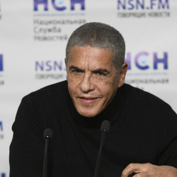 L'acteur français Samy Naceri en conférence de presse à Moscou pour présenter le film Teacher.
