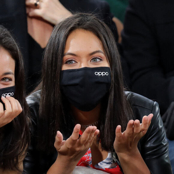 Vaimalama Chaves en tribune lors de la finale homme des internationaux de tennis de Roland Garros à Paris remportée par Rafael Nadal en trois set le 11 octobre 2020. © Dominique Jacovides / Bestimage