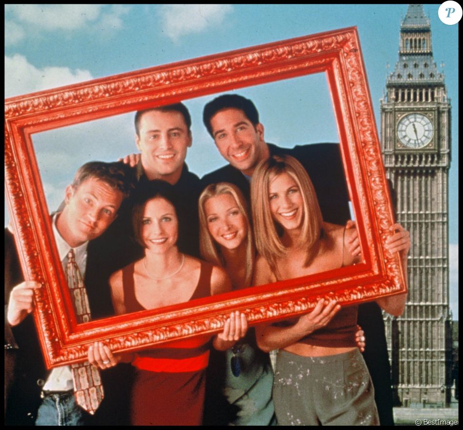 Lisa Kudrow, Jennifer Aniston, Courteney Cox, Matthew Perry, Matt LeBlanc et David Schwimmer - Photo de promotion pour la série "Friends".