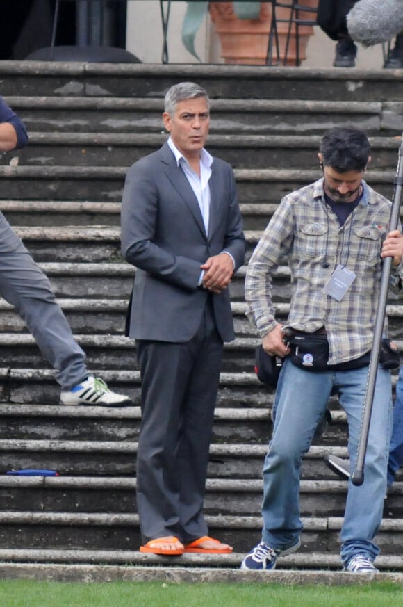 Semi-Exclusif – George Clooney tourne la nouvelle publicité Nespresso à Cernobbio, le 28 août 2014.