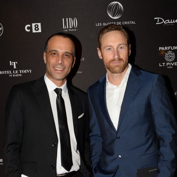 Frank Delay et Adel Kachermi (2be3) - Photocall de la 11ème cérémonie des Globes de Cristal au Lido à Paris, le 30 janvier 2017. © Rachid Bellak / Bestimage 