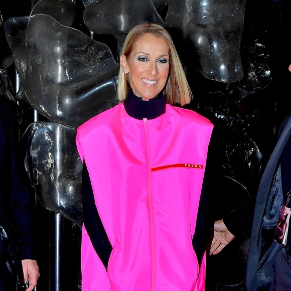 Céline Dion prend la pose pour les photographes après son show au Barclay's Center à New York, le 5 mars 2020.