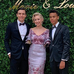 Jazmin Grace Grimaldi avec son petit ami Ian Mellencamp et son frère Alexandre Coste, au mariage de son cousin Louis Ducruet. Les 26 et 27 juillet 2019.