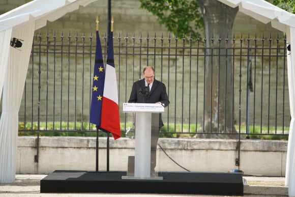 Le premier ministre, Jean Castex lors de la cérémonie d'hommage au policier Eric Masson (tué dans l'exercice de ses fonctions le 5 mai) à Avignon, France, le 11 mai 2021. © Stéphanie Gouiran/Panoramic/Bestimage