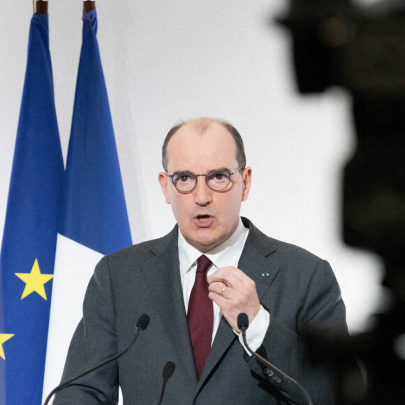 Conférence de presse du Premier ministre, Jean Castex et le ministre des Solidarités et de la Santé sur la stratégie du gouvernement face a la pandémie de covid-19. au palais de l'Elysée à Paris © Jacques Witt/Pool/Bestimage