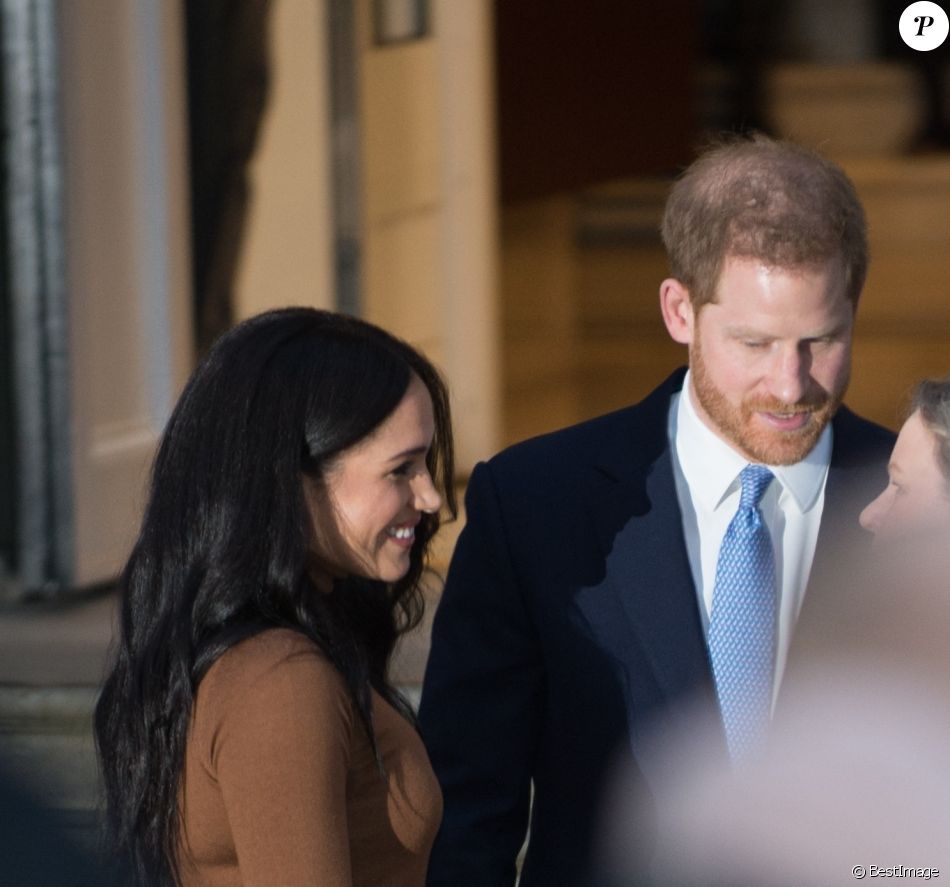 Le prince Harry, duc de Sussex, et Meghan Markle, duchesse de Sussex, en visite à la Canada House à Londres le 7 janvier 2020.