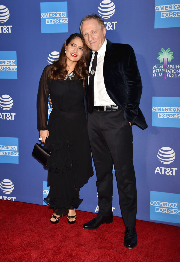 Salma Hayek et son mari François-Henri Pinault - Palm Springs International Film Festival Awards Gala, le 2 janvier 2019